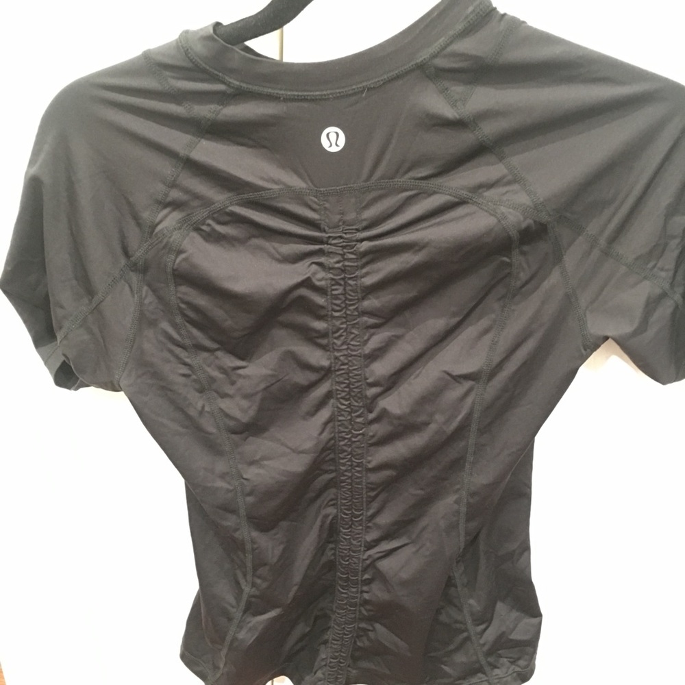Lululemon rouched back tie short sleeve tank